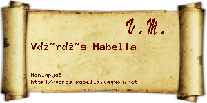 Vörös Mabella névjegykártya