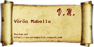 Vörös Mabella névjegykártya